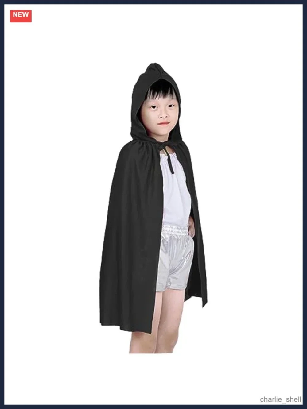 Kids Hooded Cloak Cape Polyester Halloween Costume Boys Girls